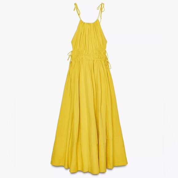 ZARA ZW COLLECTION VOLUMINOUS LINEN DRESS - Picture 7 of 11